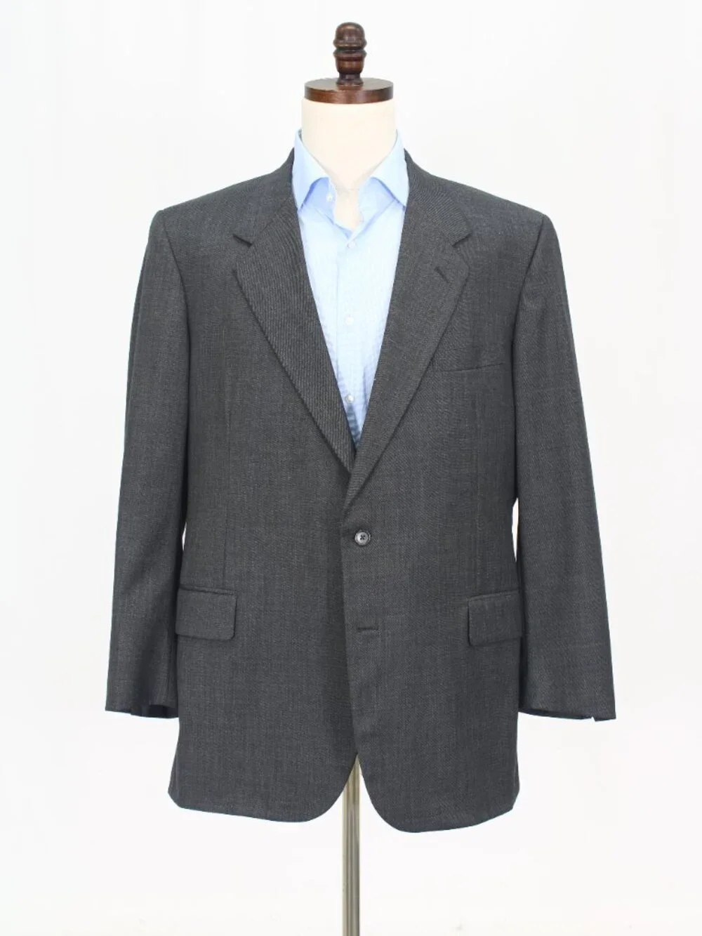 Tom James 46L 40x29 Gray Full Suit 2-Button Solid R926